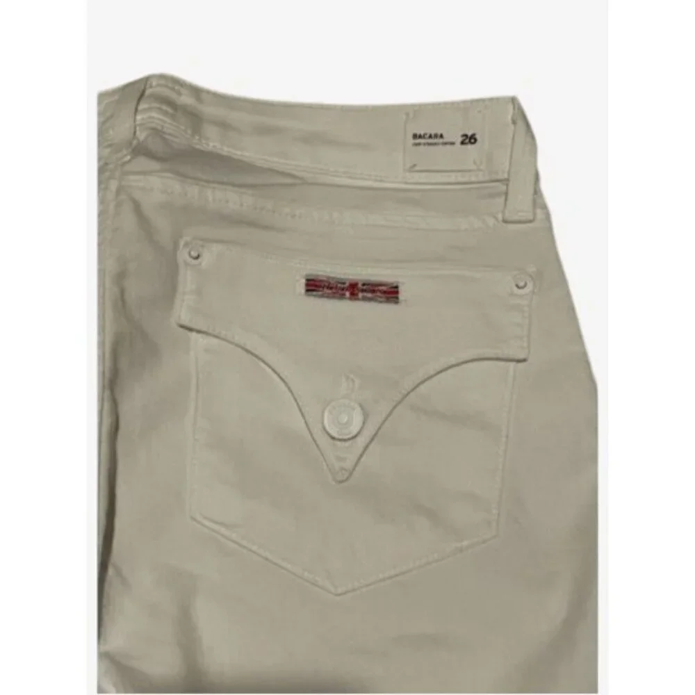 Hudson Bacara Crop Straight Cuffed Jeans Womens Size 26 White Cotton Denim - Picture 7 of 8